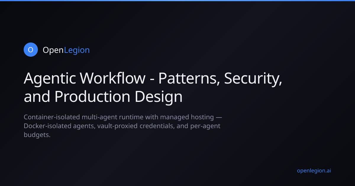 Agentic Workflow - Patterns, Security, and Production Design | OpenLegion