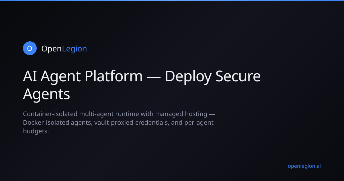 AI Agent Platform — Deploy Secure Agents | OpenLegion