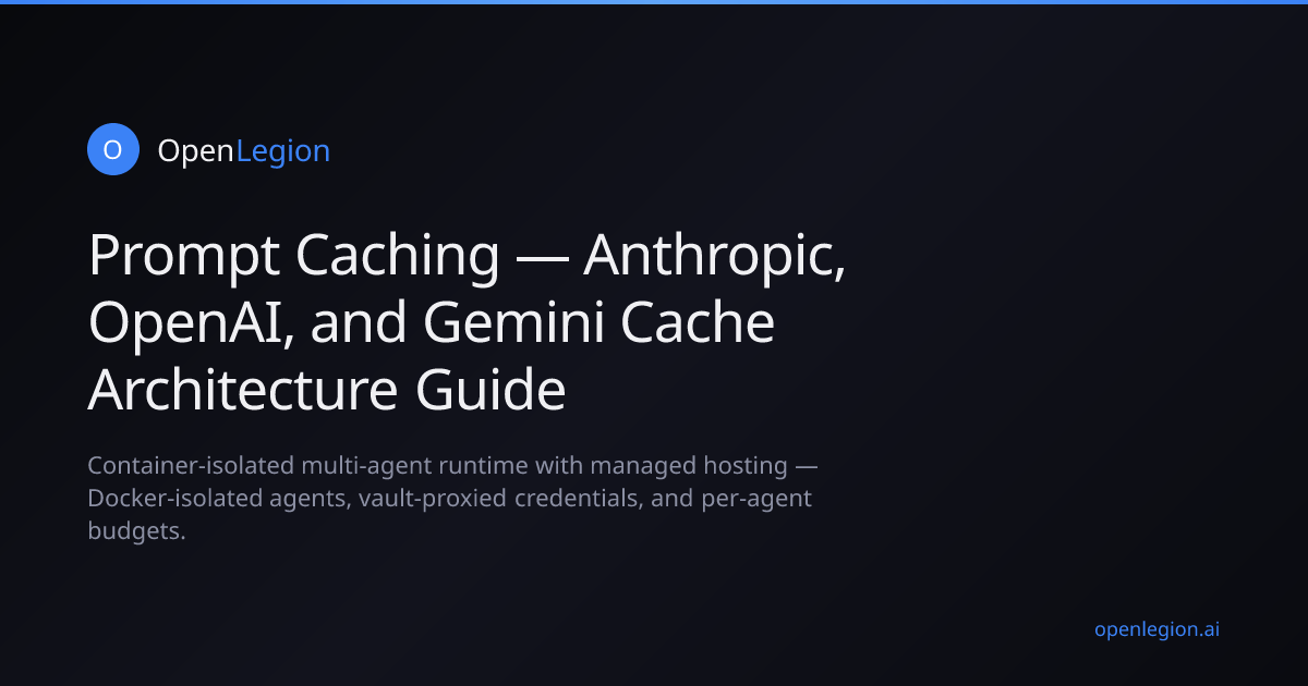 Prompt Cache Components Prompt Caching — Anthropic, OpenAI, and Gemini Cache Architecture Guide ...